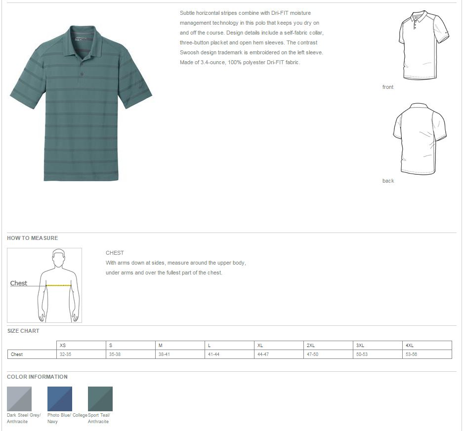 Nike Golf Dri-FIT Fade Stripe Polo Shirts 677786