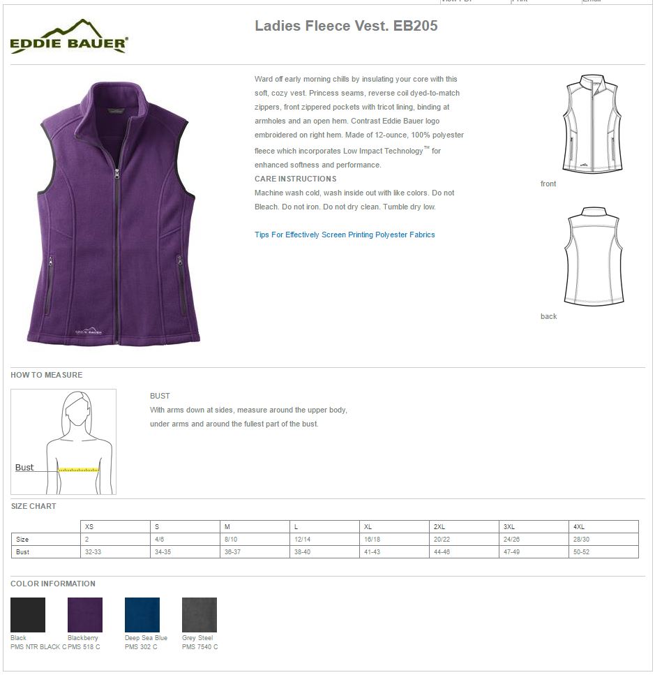 Eddie Bauer® EB205 Ladies Fleece Vest