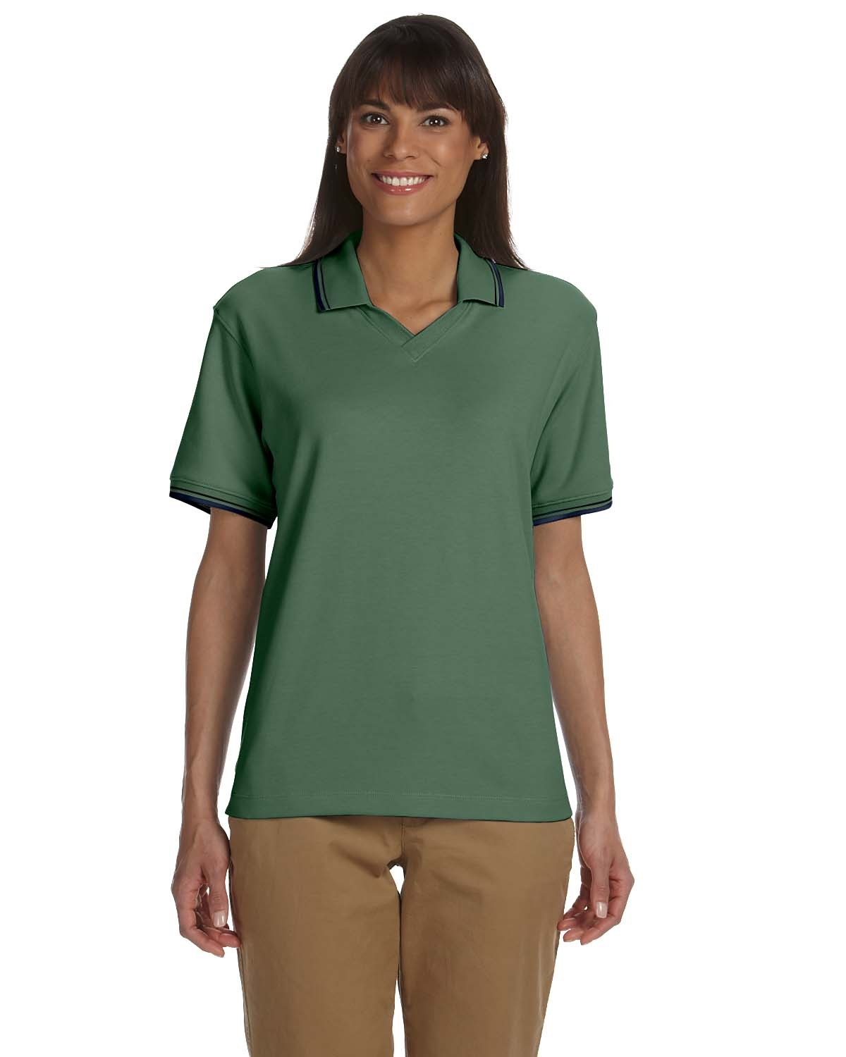 Women's johnny collar sales polo shirt