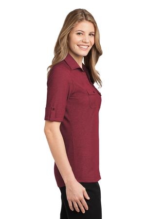 Port Authority K557 Men's Double Pocket Polo Shirt - Purple/ Dress