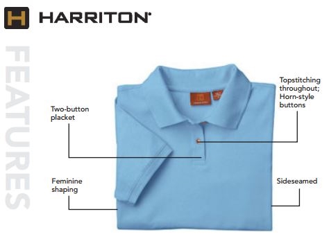 Harriton Women's Short-Sleeve Pique Polo Shirt, True Royal, X-Large