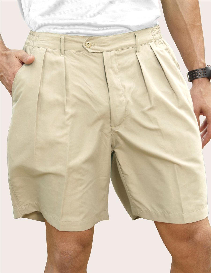 Men's microfiber discount pleated golf shorts